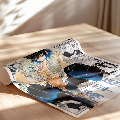 Inosuke Hashibira Poster Matte, Demon Slayer - Unframed Vertical Print