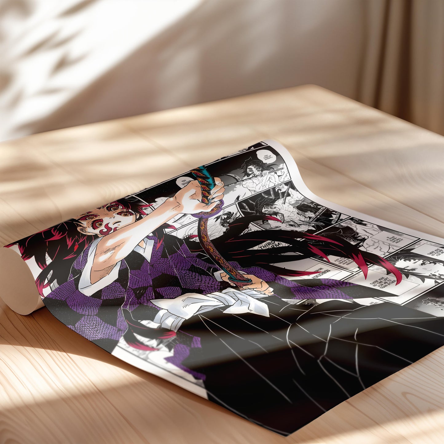 Kokushibo Poster Matte, Demon Slayer - Unframed Vertical Print