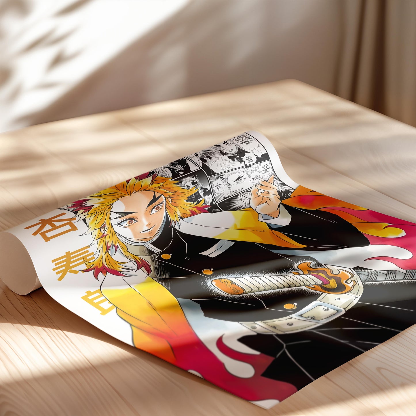 Kyojuro Rengoku Tsugikuni Poster Matte, Demon Slayer - Unframed Vertical Print