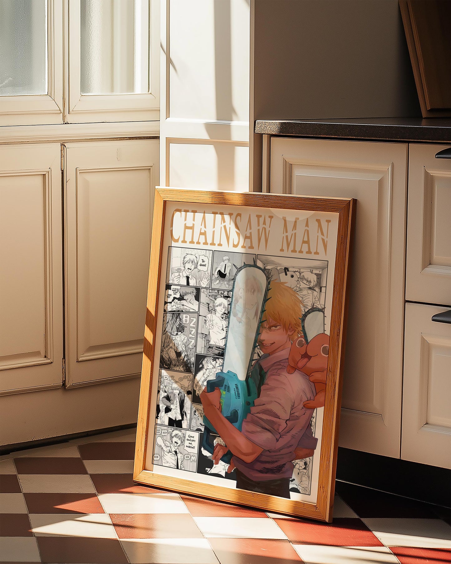 Denji & Pochita Poster Matte, Chainsaw Man - Unframed Vertical Print