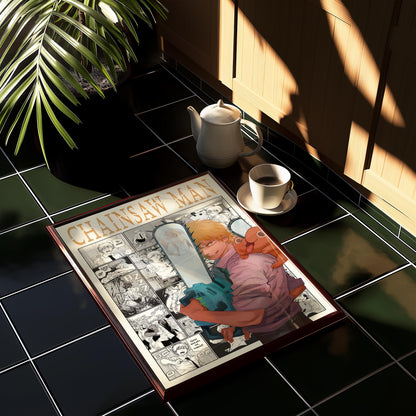 Denji & Pochita Poster Matte, Chainsaw Man - Unframed Vertical Print