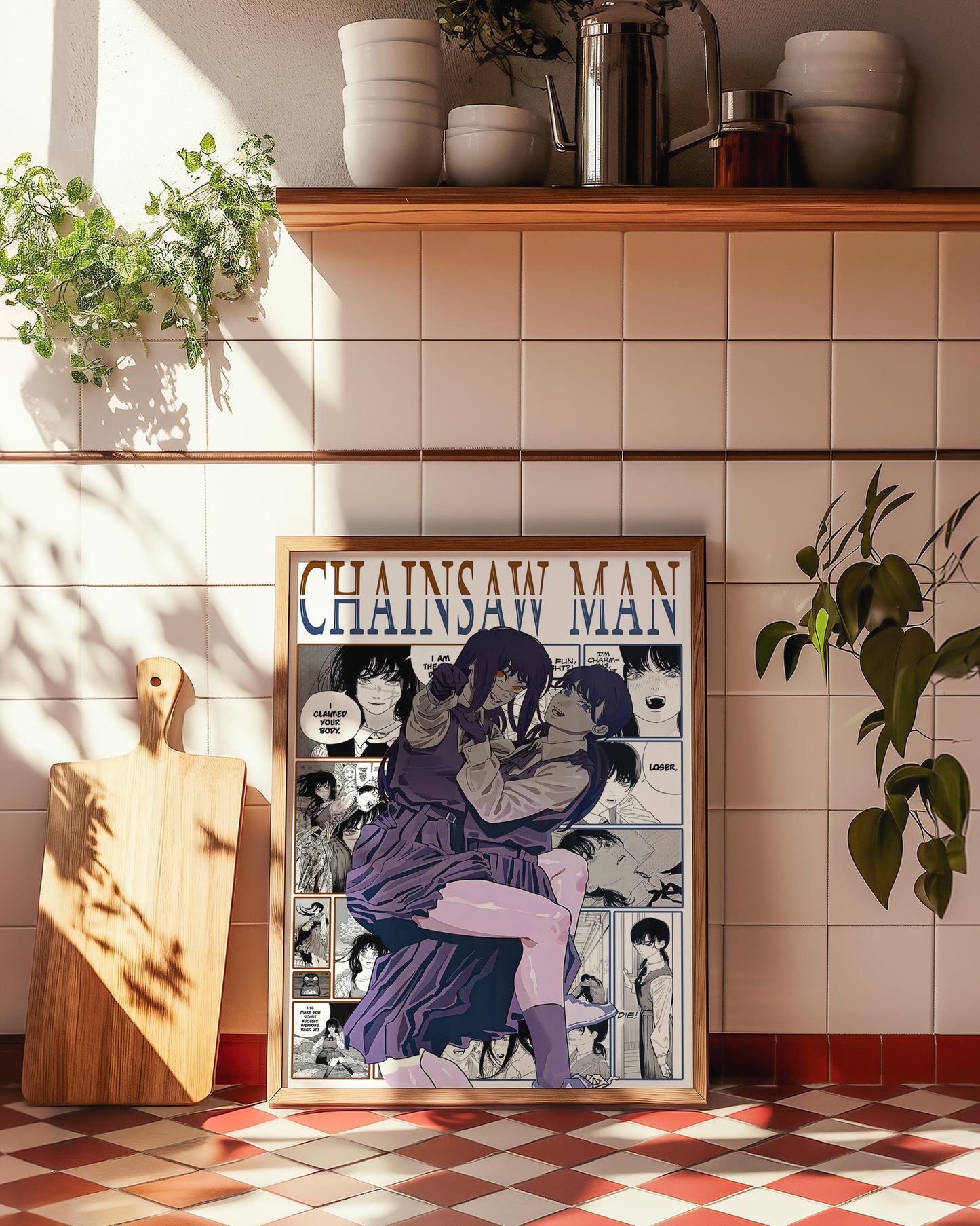 Asa & Yoru Poster Matte, Chainsaw Man - Unframed Vertical Print
