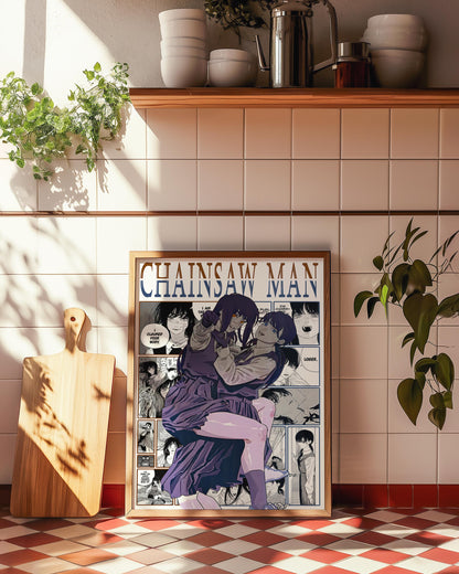 Asa & Yoru Poster Matte, Chainsaw Man - Unframed Vertical Print