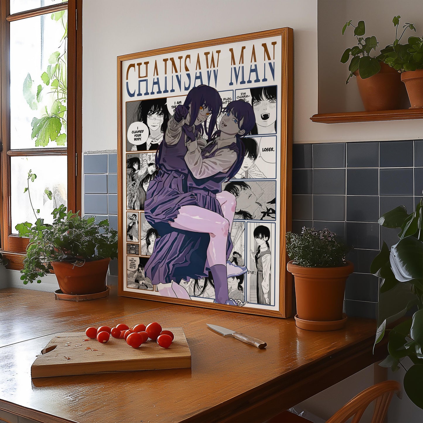 Asa & Yoru Poster Matte, Chainsaw Man - Unframed Vertical Print