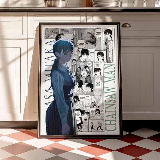 Asa Mitaka Poster Matte, Chainsaw Man - Unframed Vertical Print