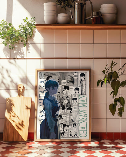 Asa Mitaka Poster Matte, Chainsaw Man - Unframed Vertical Print