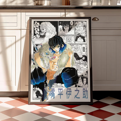 Inosuke Hashibira Poster Matte, Demon Slayer - Unframed Vertical Print