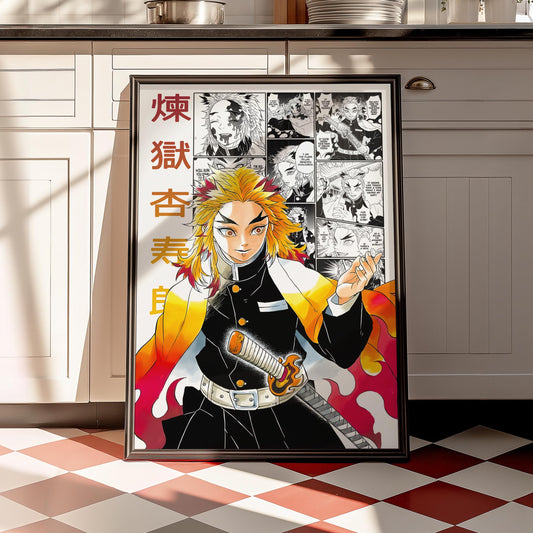 Kyojuro Rengoku Digital Print, Demon Slayer - Instant Download