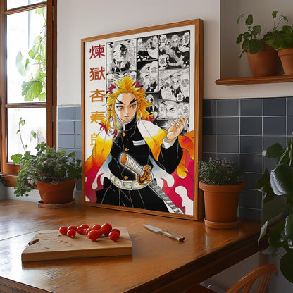 Kyojuro Rengoku Digital Print, Demon Slayer - Instant Download