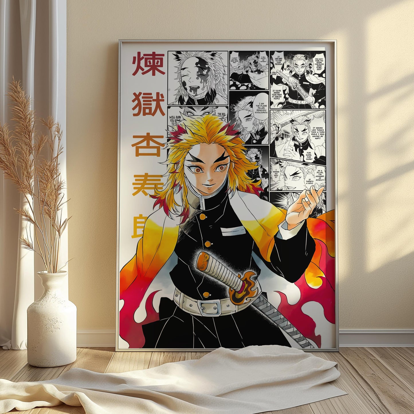 Kyojuro Rengoku Tsugikuni Poster Matte, Demon Slayer - Unframed Vertical Print